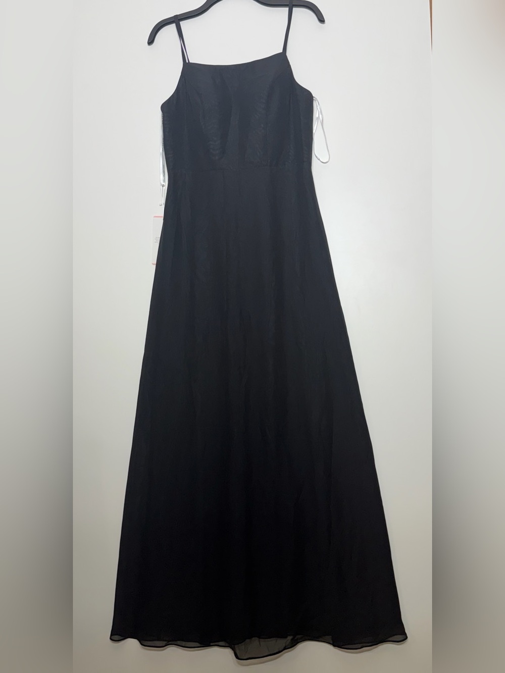 JJ's House Black Solid Chiffon Strappy Square Neck Formal Maxi Dress Size 6